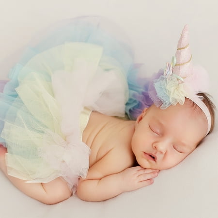 Newborn Baby Girls Boys Costume Photo Photography Prop Outfits Headband Skirt